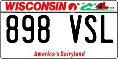 WI license plate 898VSL