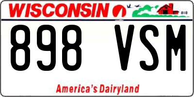 WI license plate 898VSM