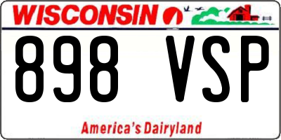 WI license plate 898VSP