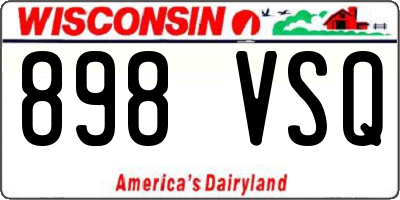 WI license plate 898VSQ