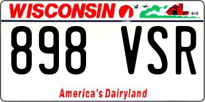WI license plate 898VSR