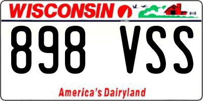 WI license plate 898VSS