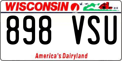WI license plate 898VSU