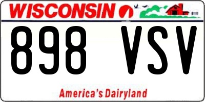 WI license plate 898VSV