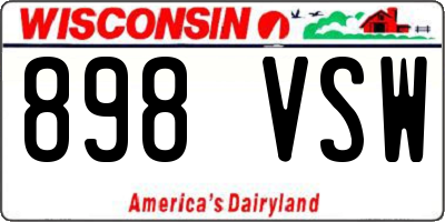 WI license plate 898VSW