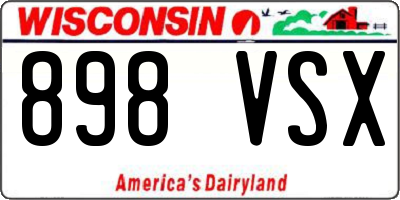 WI license plate 898VSX