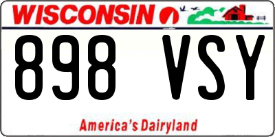 WI license plate 898VSY