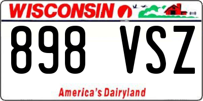 WI license plate 898VSZ