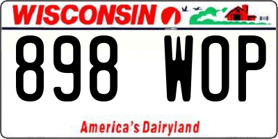 WI license plate 898WOP