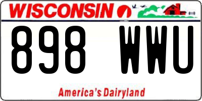 WI license plate 898WWU