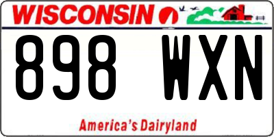WI license plate 898WXN