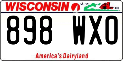 WI license plate 898WXO