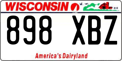 WI license plate 898XBZ