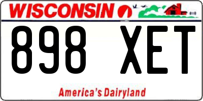WI license plate 898XET