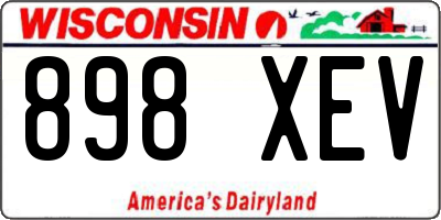 WI license plate 898XEV