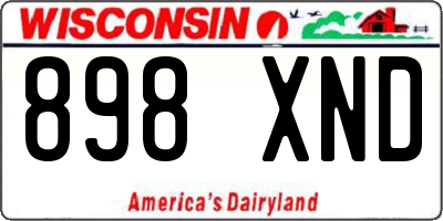 WI license plate 898XND