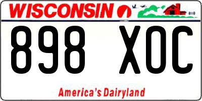 WI license plate 898XOC