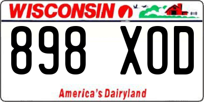 WI license plate 898XOD