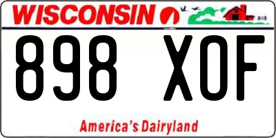 WI license plate 898XOF