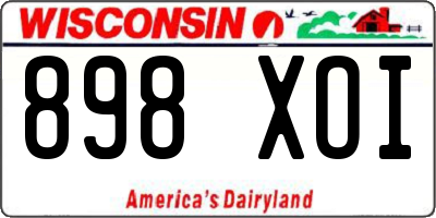 WI license plate 898XOI