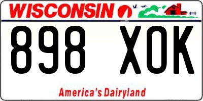 WI license plate 898XOK