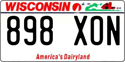 WI license plate 898XON
