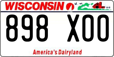 WI license plate 898XOO