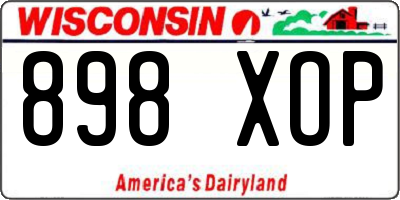 WI license plate 898XOP