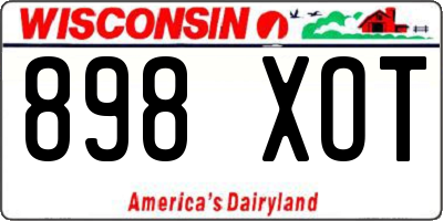 WI license plate 898XOT