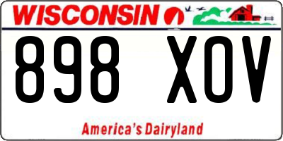 WI license plate 898XOV