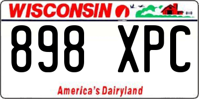 WI license plate 898XPC