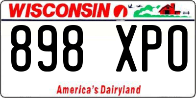 WI license plate 898XPO