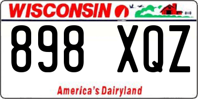 WI license plate 898XQZ