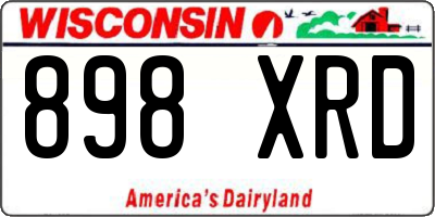 WI license plate 898XRD