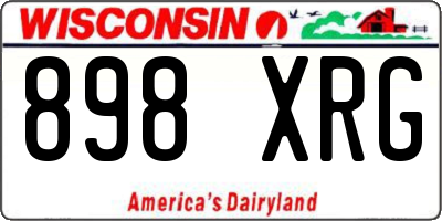 WI license plate 898XRG