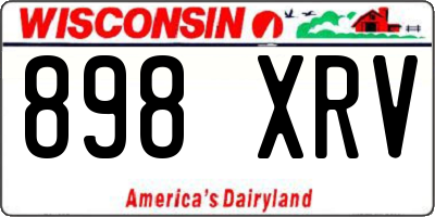 WI license plate 898XRV