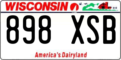 WI license plate 898XSB