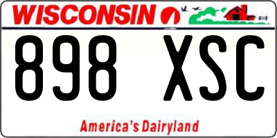 WI license plate 898XSC