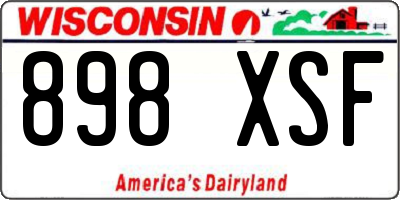 WI license plate 898XSF