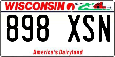 WI license plate 898XSN