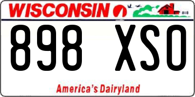 WI license plate 898XSO