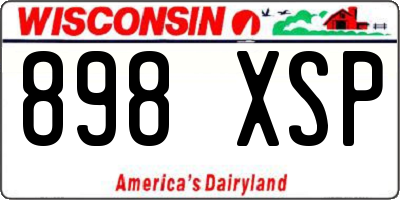 WI license plate 898XSP