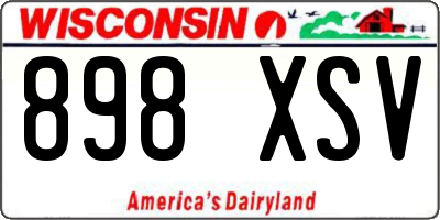 WI license plate 898XSV