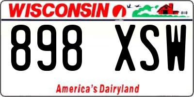 WI license plate 898XSW