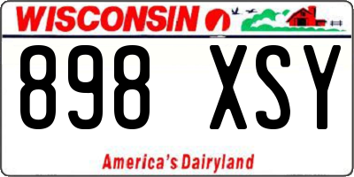WI license plate 898XSY