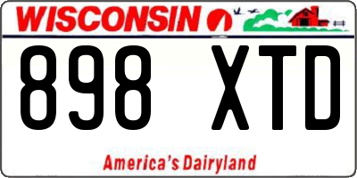 WI license plate 898XTD