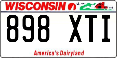 WI license plate 898XTI