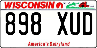 WI license plate 898XUD