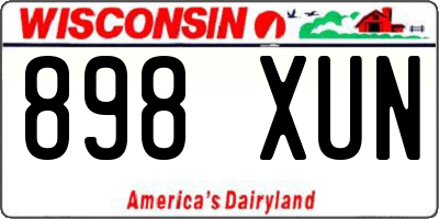 WI license plate 898XUN