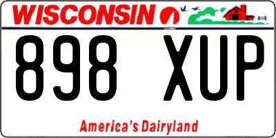 WI license plate 898XUP